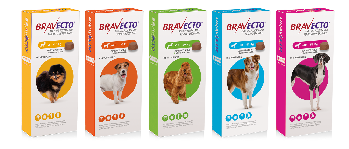 Bravecto Perros Pastillas AntiGarrapatas y Pulgas